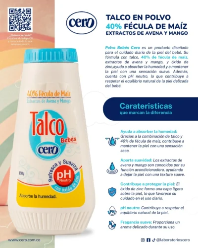 POLVO FECULA DE MAÍZ CERO BEBÉ EDICIÓN LIMITADA X 150 G - Imagen 3