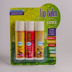 Lip balm cero 4.4g kit 3 unidades surtidos